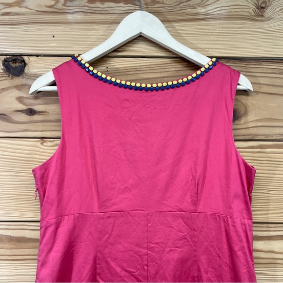 Boden Dress 10R Pink Beaded Embroidered Cotton Stretch Shift Sleeveless - Picture 11 of 13